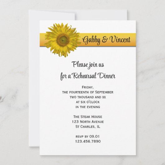 Zonnebloem Stripe Weddenschap Kaart (Voorkant)