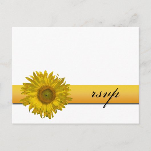 Zonnebloem Stripe Weddenschap RSVP-respons Uitnodiging Briefkaart (Voorkant)
