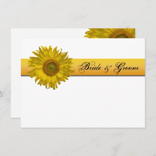Zonnebloem Stripe Weddenschap Stationery Note Kaar Notitiekaartje (Voorkant / Achterkant)