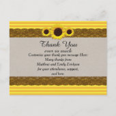 Zonnebloem, Stripes en bruine kant Briefkaart (Voorkant)