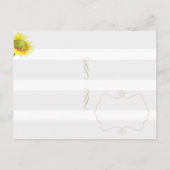 Zonnebloem & Stripes Weddenfoto Save the Date Aankondigingskaart (Achterkant)