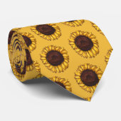 Zonnebloem Stropdas Schitterend Geel Zonnebloem Ne (Opgerold)