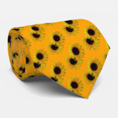 Zonnebloem Stropdassen Schoongele zonnebloempjes (Opgerold)