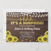 Zonnebloem surprise koppels douche rustiek hout go kaart (Voorkant)