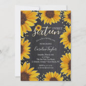 Zonnebloem Sweet 16 Verjaardag schoolbord Kaart (Voorkant)