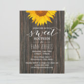 Zonnebloem Sweet Sixteen Rustic Wood Kaart (Staand voorkant)
