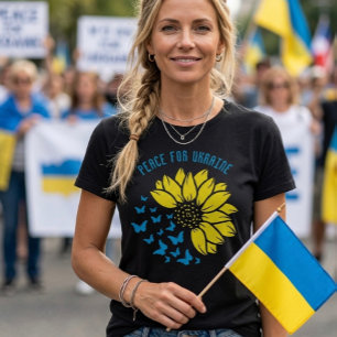 Zonnebloem symbool van Vrede. Vrede voor Oekraïne. T-shirt