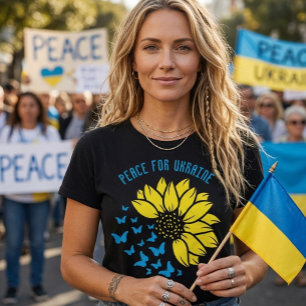 Zonnebloem symbool van Vrede. Vrede voor Oekraïne. T-shirt