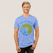 Zonnebloem symbool van Vrede. Vrede voor Oekraïne. Tri-Blend Shirt (Voorkant volledig)