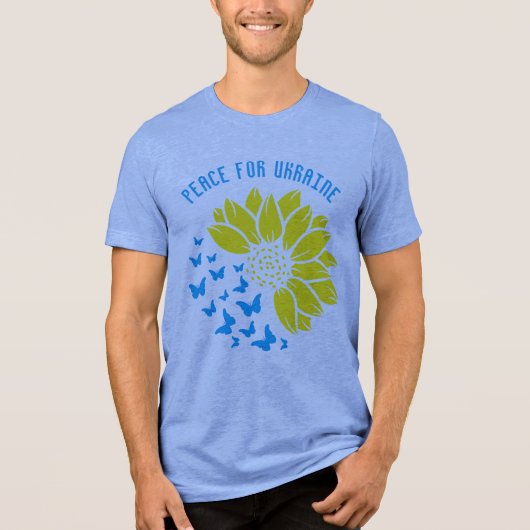 Zonnebloem symbool van Vrede. Vrede voor Oekraïne. Tri-Blend Shirt (Voorkant)