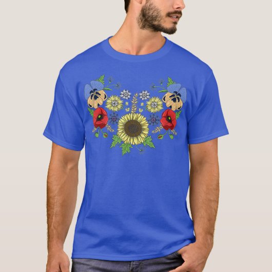 Zonnebloem T-shirt Cute Floral  Oekraïens (Voorkant)