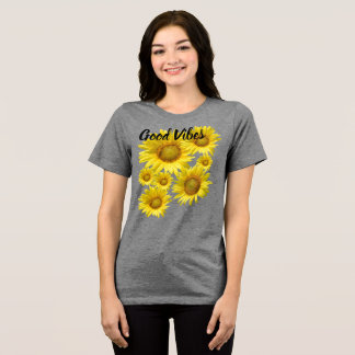 Zonnebloem t-shirt, Goede Vibes Tri-Blend Shirt