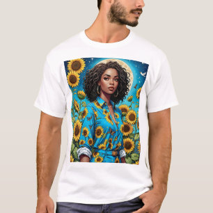 Zonnebloem T Shirt Moonlit Beauty Retro Esthetisch