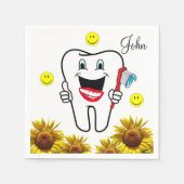 Zonnebloem Tandarts Papier Servetten (Voorkant)