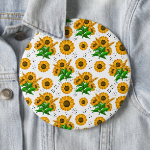 Zonnebloem Tarwe Knop Ronde Button 6,0 Cm