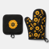 Zonnebloem Tarwe Ovenwant & Pannenlap Set (Voorkant)