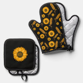 Zonnebloem Tarwe Ovenwant & Pannenlap Set (Voorkant / Achterkant)