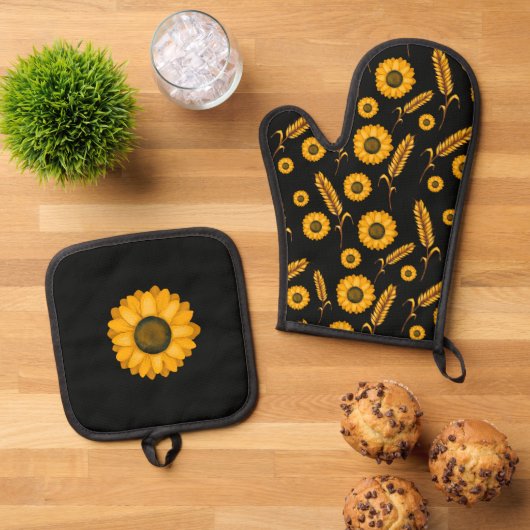 Zonnebloem Tarwe Ovenwant & Pannenlap Set (Top down)