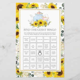 Zonnebloem Tea Party Bridal vindt de gastbingo