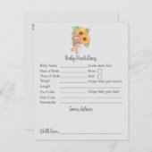 Zonnebloem Teddy Baby shower Predictions and Advic (Voorkant / Achterkant)