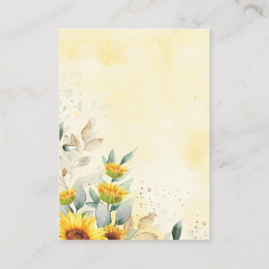 Zonnebloem Teddy Bear Floral Wreater Diaper Raffle Informatiekaartje (Achterkant)