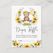 Zonnebloem Teddy Bear Floral Wreater Diaper Raffle Informatiekaartje (Voorkant)