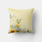 Zonnebloem Teddy Bear met Gele ballonneursery Kussen (Achterkant)