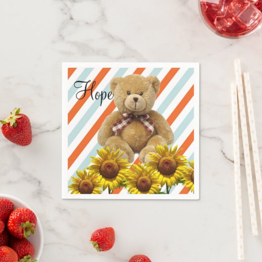 Zonnebloem Teddy Bear Paper Napkins Servet (Insitu)