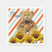 Zonnebloem Teddy Bear Paper Napkins Servet (Voorkant)