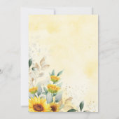 Zonnebloem Teddy Bear Summer Greenery Baby shower Kaart (Achterkant)