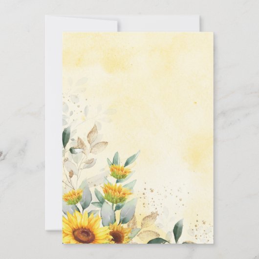 Zonnebloem Teddy Bear Summer Greenery Baby shower Kaart (Achterkant)