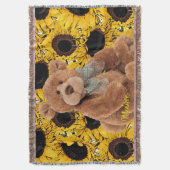 Zonnebloem Teddy Bear Throw Blanket Deken (Voorkant Verticaal)
