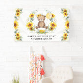 Zonnebloem Teddy Bear Yellow Balloon Happy Birthda Spandoek (Insitu)