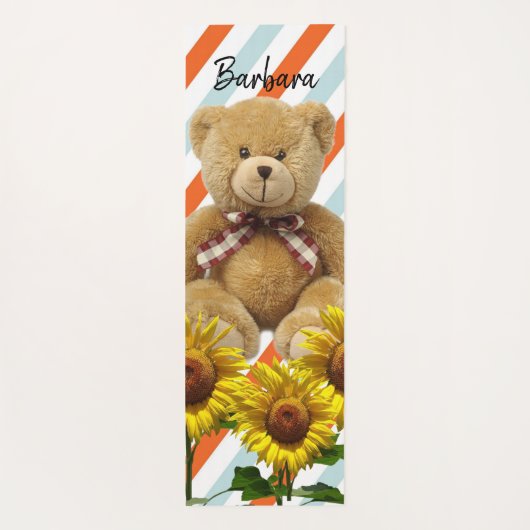 Zonnebloem teddybeer yoga mat (Achterkant)