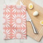 Zonnebloem Tegel Pattern Pink White Theedoek (Quarter Fold)