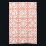 Zonnebloem Tegel Pattern Pink White Theedoek<br><div class="desc">Decoreer je keuken met deze coole kunsthanddoek. Maakt een geweldig huishouden,  een verjaardag of een bruiloft cadeau! U kunt het aanpassen en tekst ook toevoegen. Bekijk mijn winkel voor veel meer kleuren en patronen!</div>