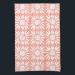Zonnebloem Tegel Pattern Pink White Theedoek<br><div class="desc">Decoreer je keuken met deze coole kunsthanddoek. Maakt een geweldig huishouden,  een verjaardag of een bruiloft cadeau! U kunt het aanpassen en tekst ook toevoegen. Bekijk mijn winkel voor veel meer kleuren en patronen!</div>