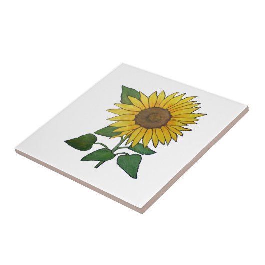 Zonnebloem tegel tegeltje (Zijkant)