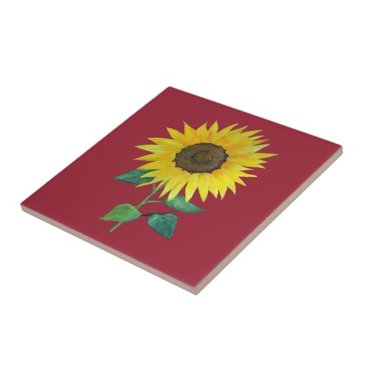 Zonnebloem tegel tegeltje (Zijkant)