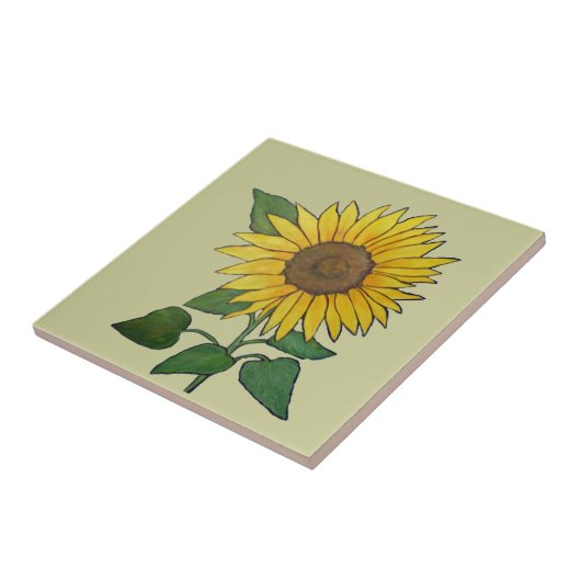 Zonnebloem tegel tegeltje (Zijkant)