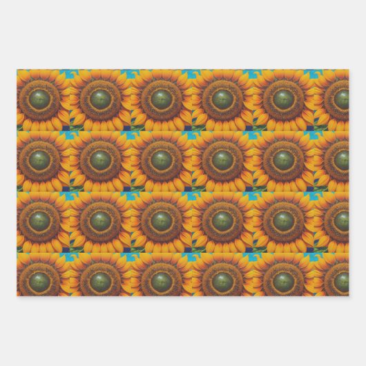 Zonnebloem Tegels Trio Inpakpapier Vel (Voorkant 3)