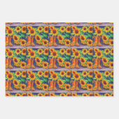 Zonnebloem Tegels Trio Inpakpapier Vel (Voorkant)