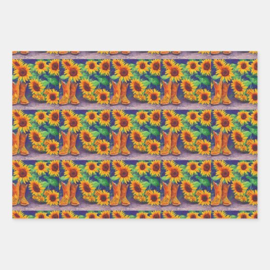 Zonnebloem Tegels Trio Inpakpapier Vel (Voorkant)