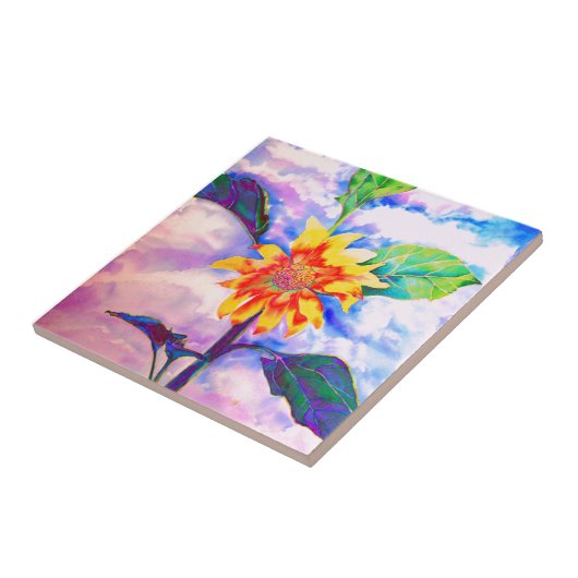 Zonnebloem Tegeltje (Zijkant)