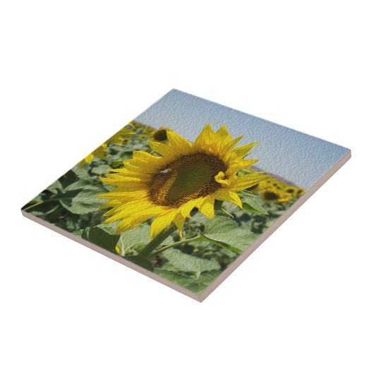 Zonnebloem Tegeltje (Zijkant)