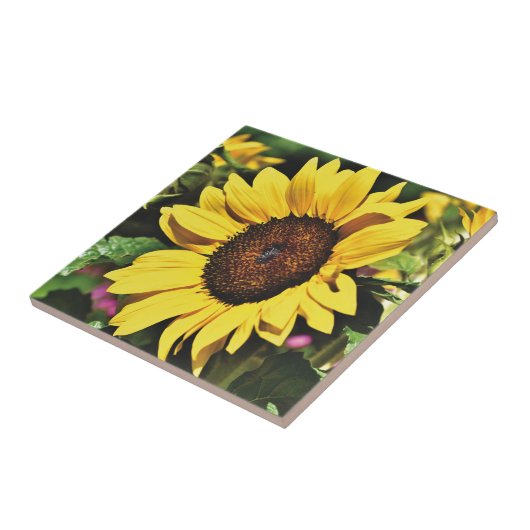 Zonnebloem tegeltje (Zijkant)