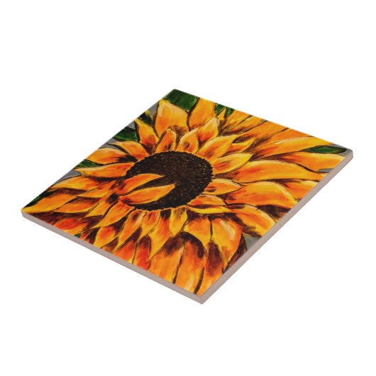 Zonnebloem Tegeltje (Zijkant)