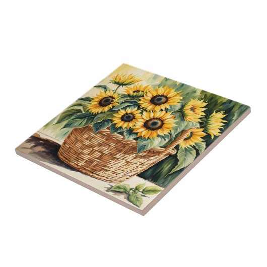 Zonnebloem Tegeltje (Zijkant)