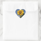 Zonnebloem tegen blauwe hemel hart sticker (Tas)
