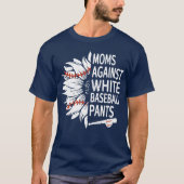 Zonnebloem tegen witte honkbalzuigers t-shirt (Voorkant)